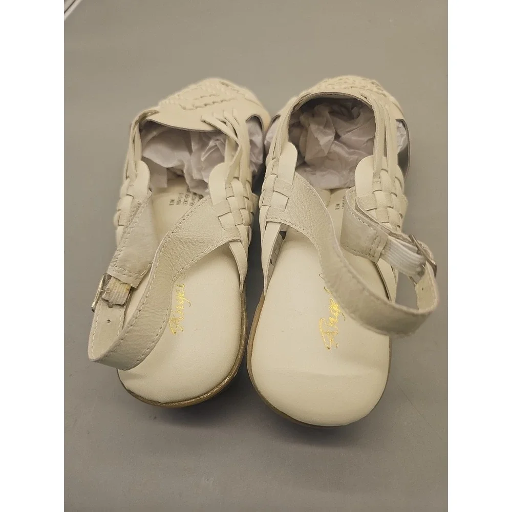 Women Angel Steps White Sandals Shoes Size 8.5 Strapback Leather  Comfy